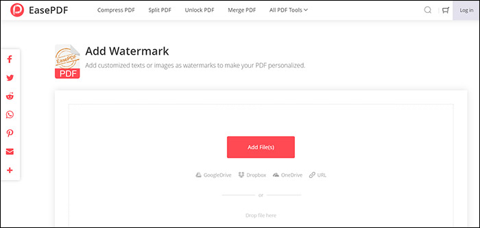 EasePDF Add Watermark Add PDF
