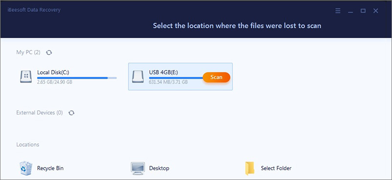 How to restore data from USB