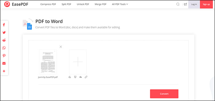 EasePDF PDF to Word Convert PDF