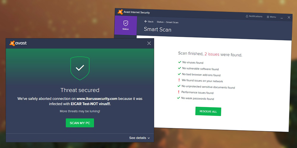 my avast internet security is not working