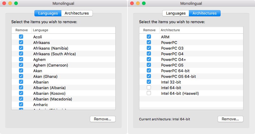 Monolingual utility for Mac