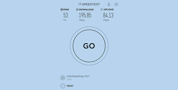 Windscribe VPN speed test
