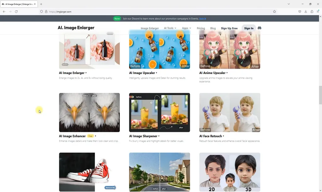 AI Image Enlarger features