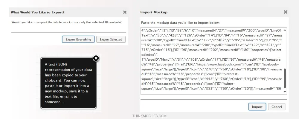 Export project to JSON in Balsamiq