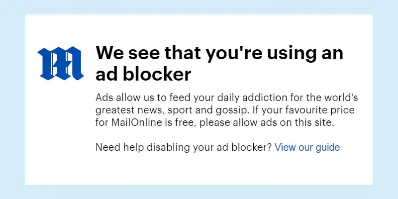 Windscribe ad block detection