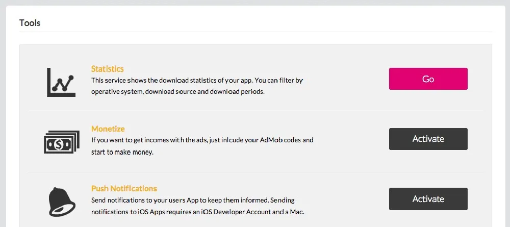 Key features & other aspects - Top-20 app development software platforms