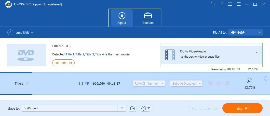 AnyMP4 DVD Ripper trial