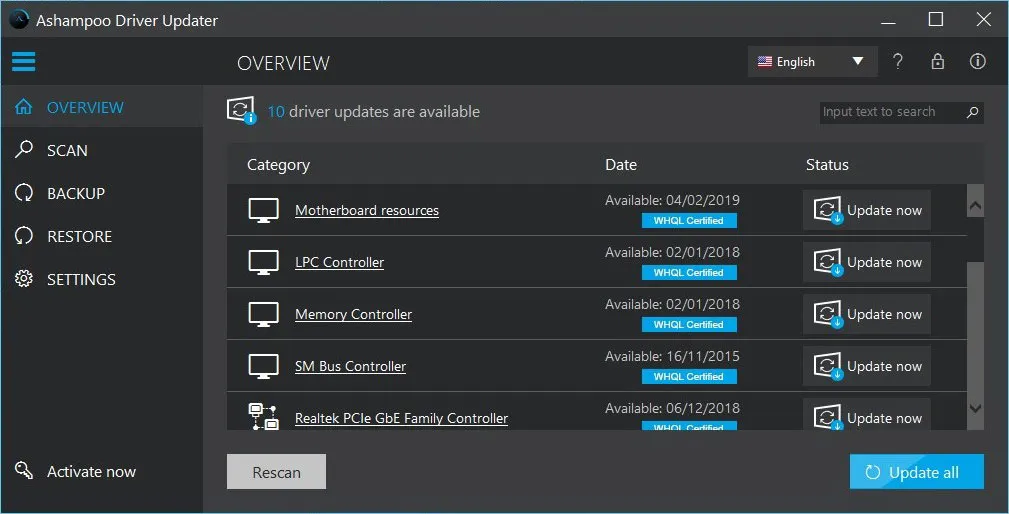 ashampoo driver updater