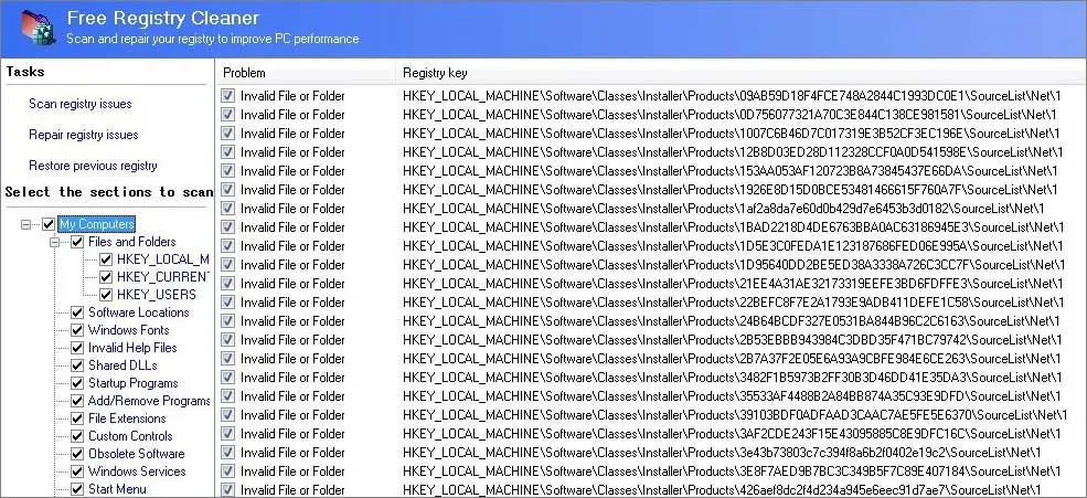 free registry cleaner software