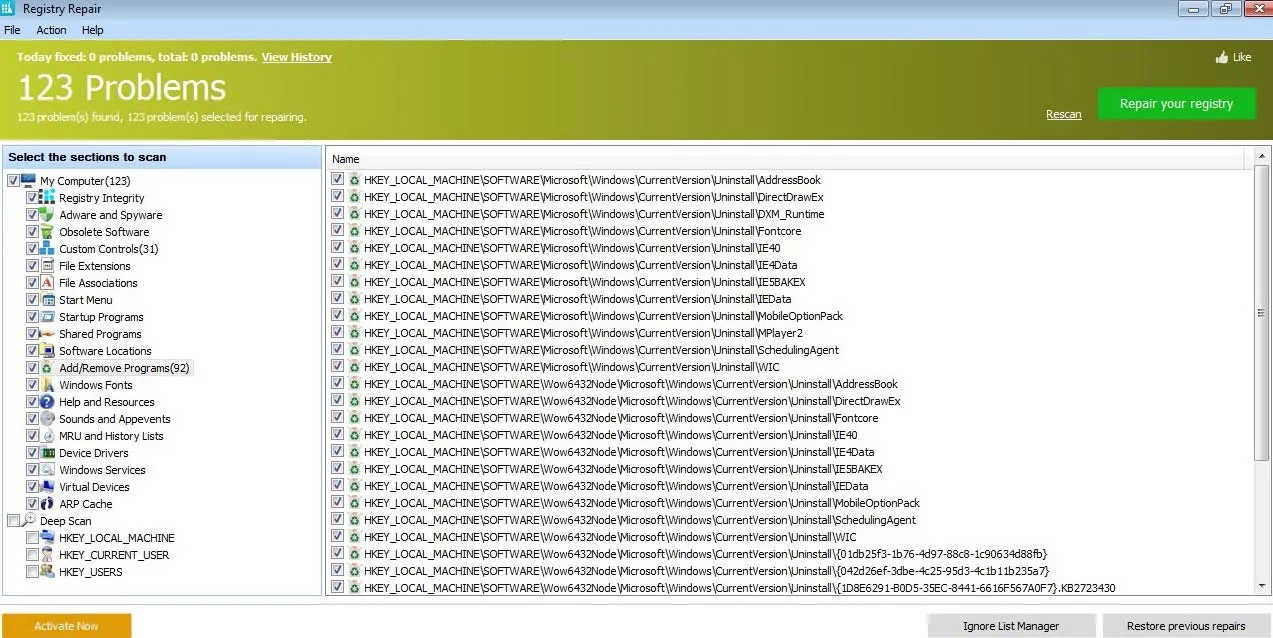 glarysoft registry repair review