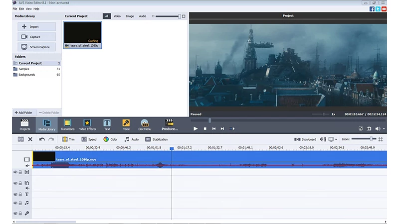 No separate channel for audio timeline