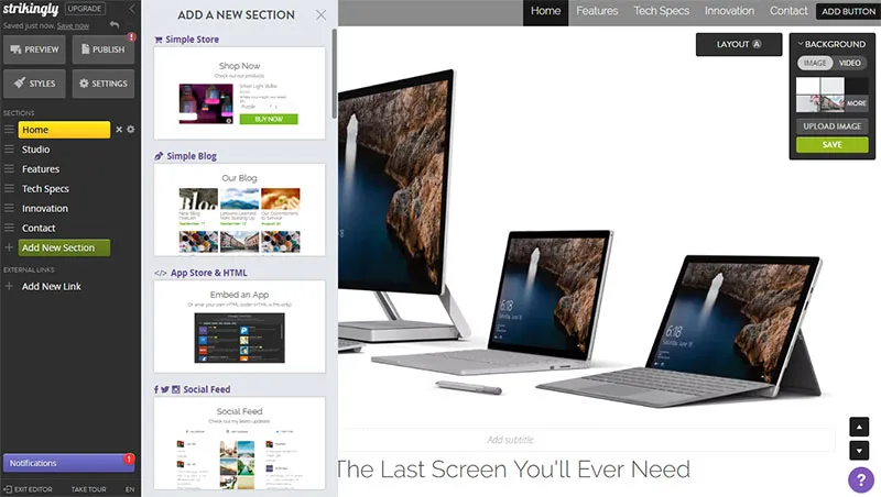 Strikingly - 15 best website builders