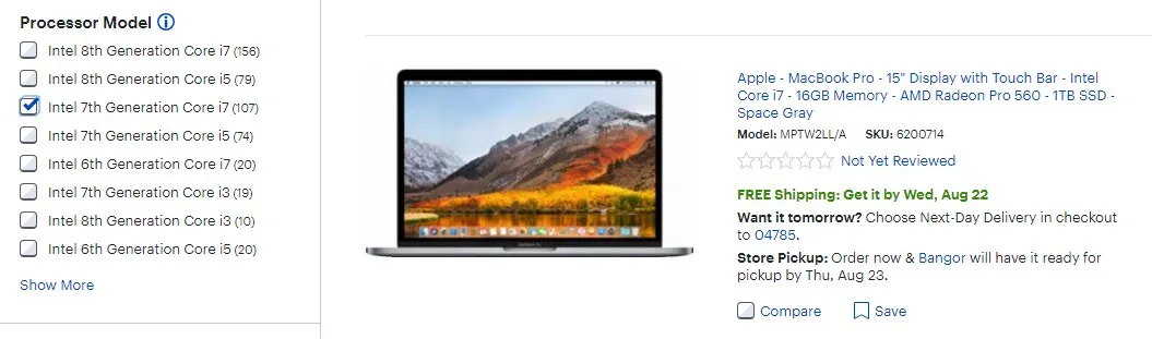 ecommerce website features