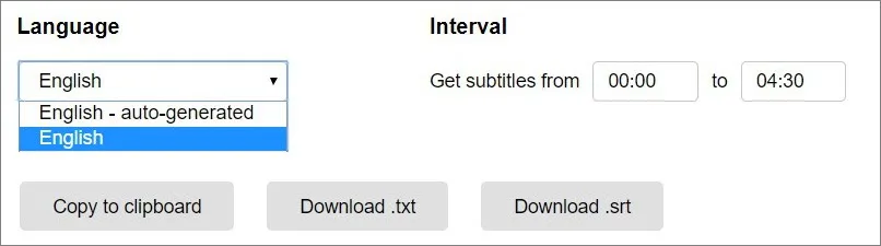 YouTube subtitles txt