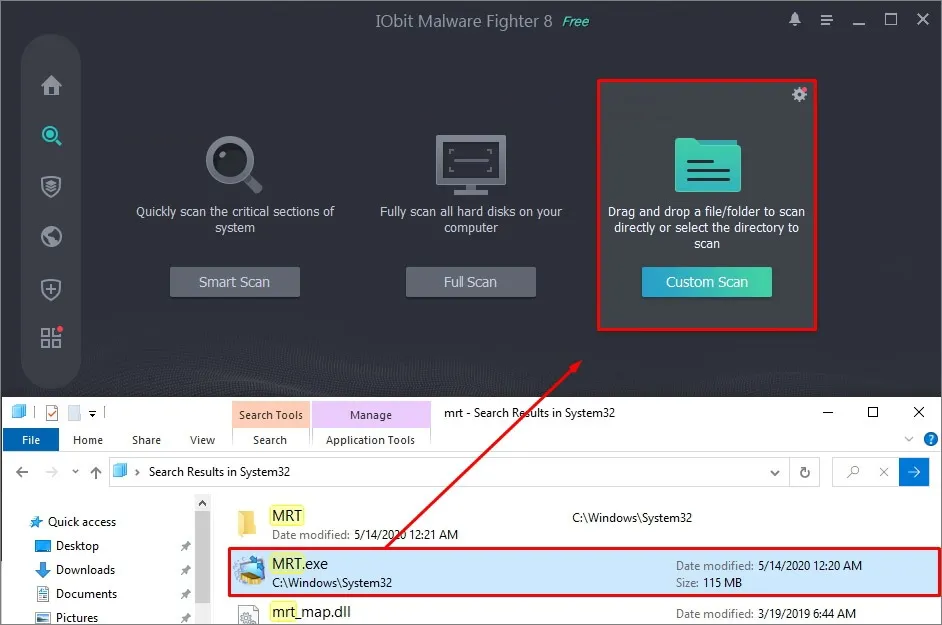 Malware Fighter custom scan