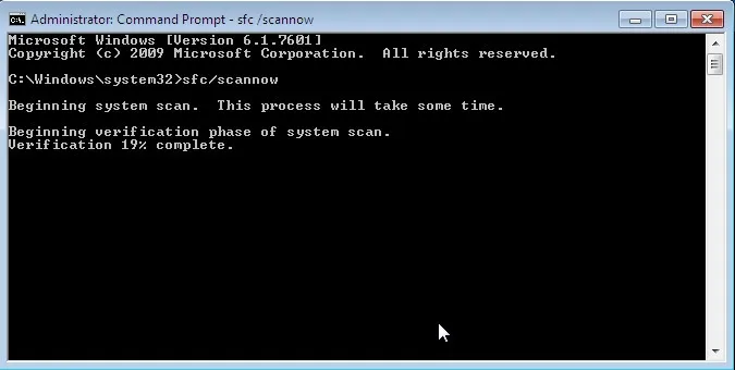 sfc /scannow command to fix mrt.exe errors