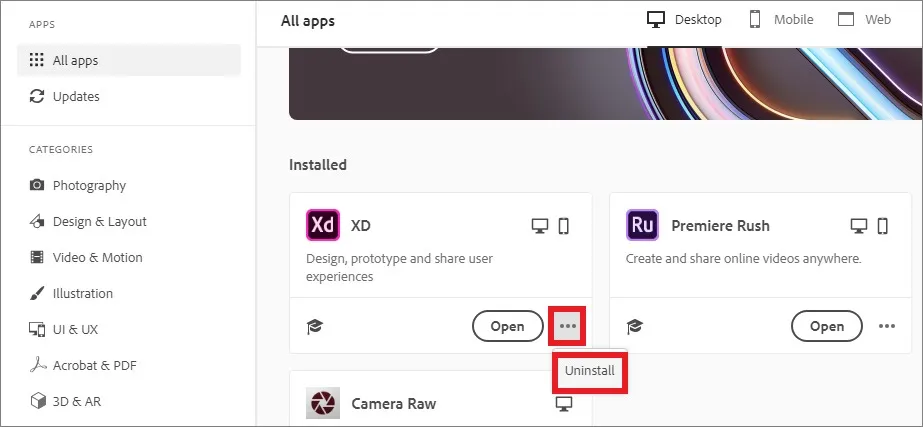 How to uninstall Adobe Creative Cloud