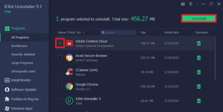 iobit uninstaller