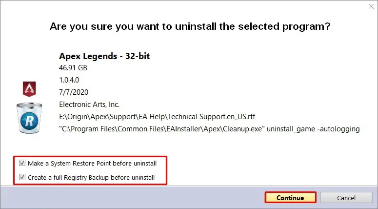 restore point Revo uninstaller