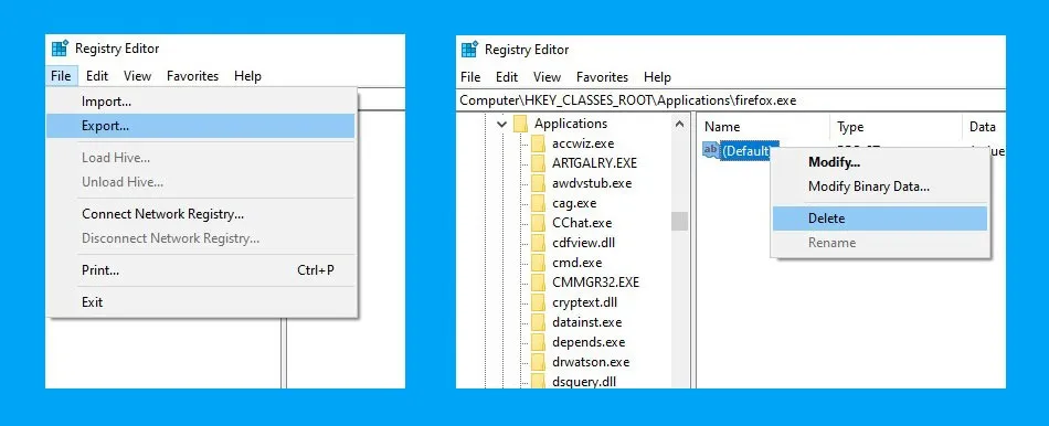 clean registry from Mozilla