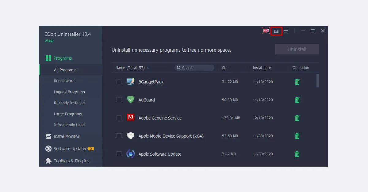 how to force uninstall in IObit