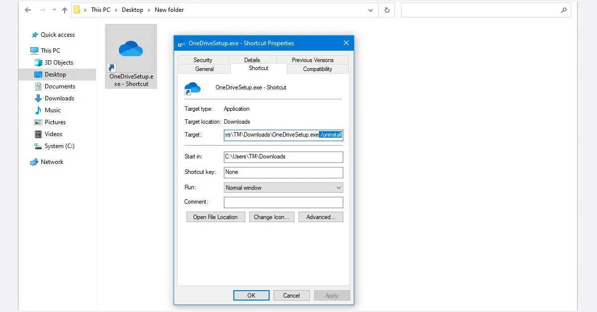 deactivate OneDrive installer