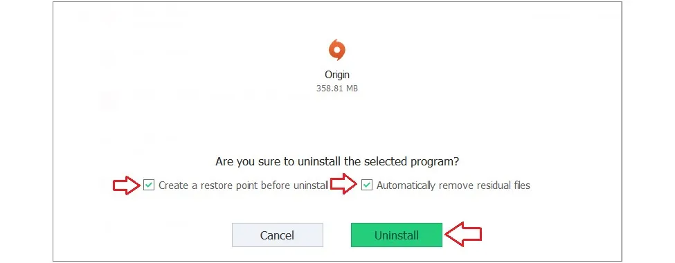 delete Origin