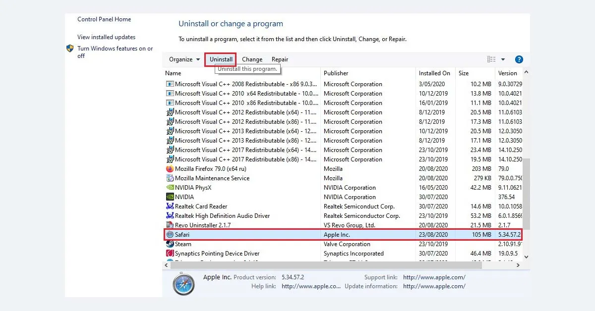 how to uninstall apps in windows
