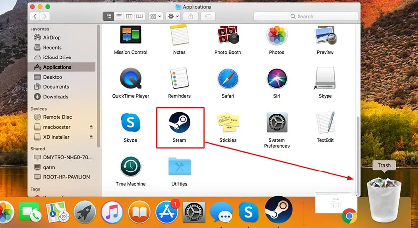 uninstall steam on mac