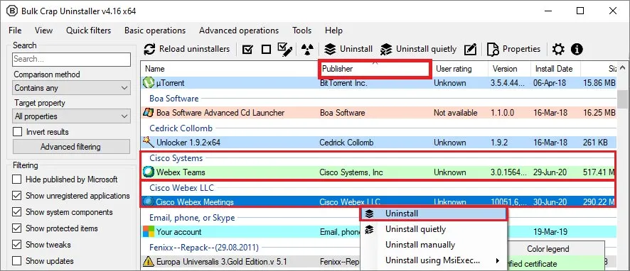 bulk crap uninstaller