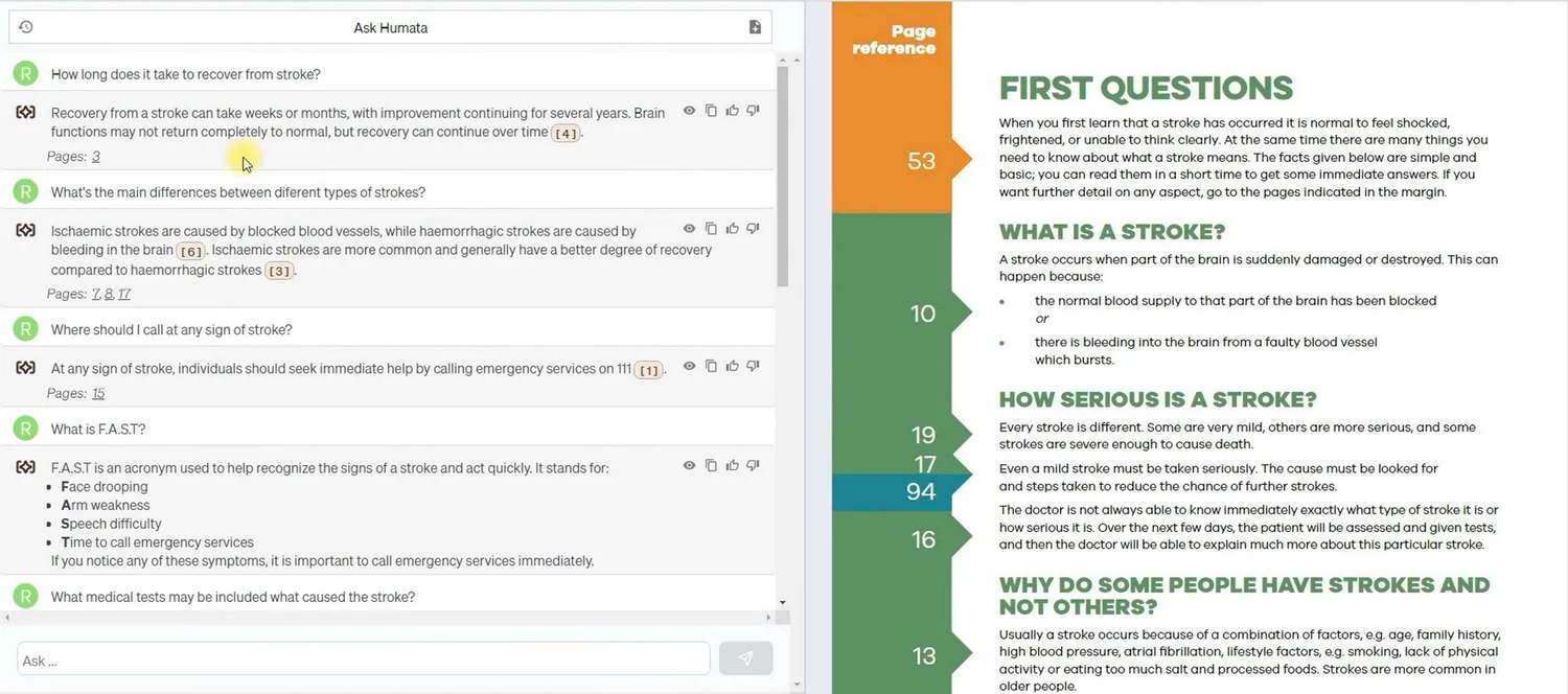 humata ai testing with medical documents