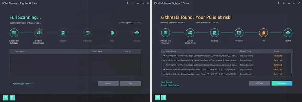 iobit malware fighter full scan test
