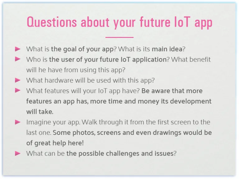 IoT app development question about iot