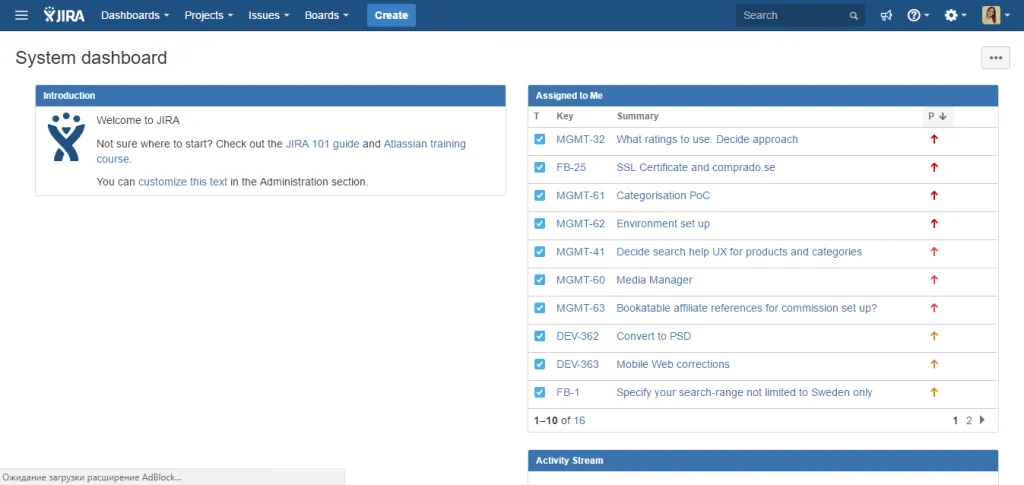 JIRA Dashboard trello vs asana