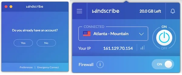 Windscribe Android app