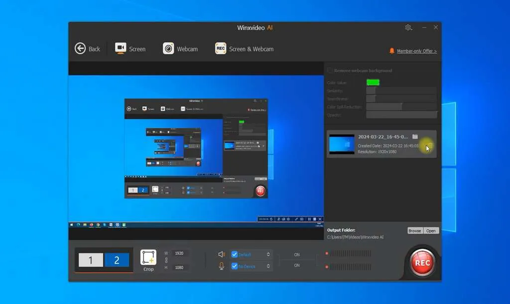 Winxvideo AI screen recorder