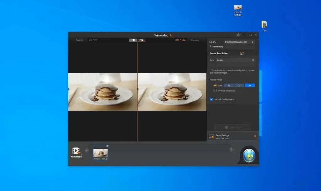 Winxvideo AI image enhancement