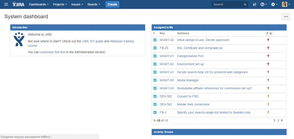 JIRA Dashboard trello vs asana