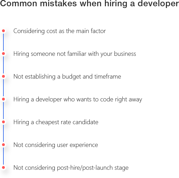 mistakes when hiring an app developer