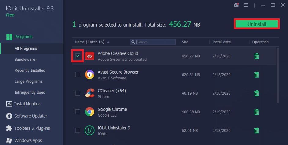 uninstall cloud outliner
