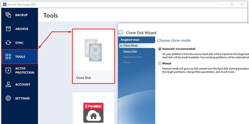 acronis boot cd and clone