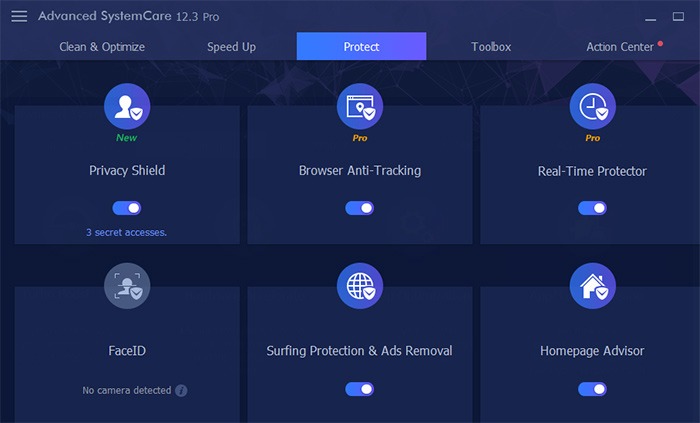 Protection modules in Advanced Systemcare Pro