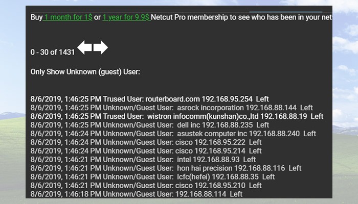 Network use report