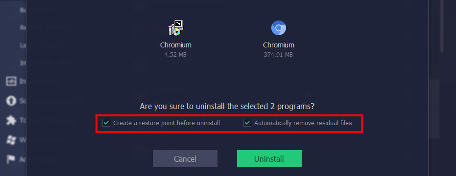 how to delete Chromium