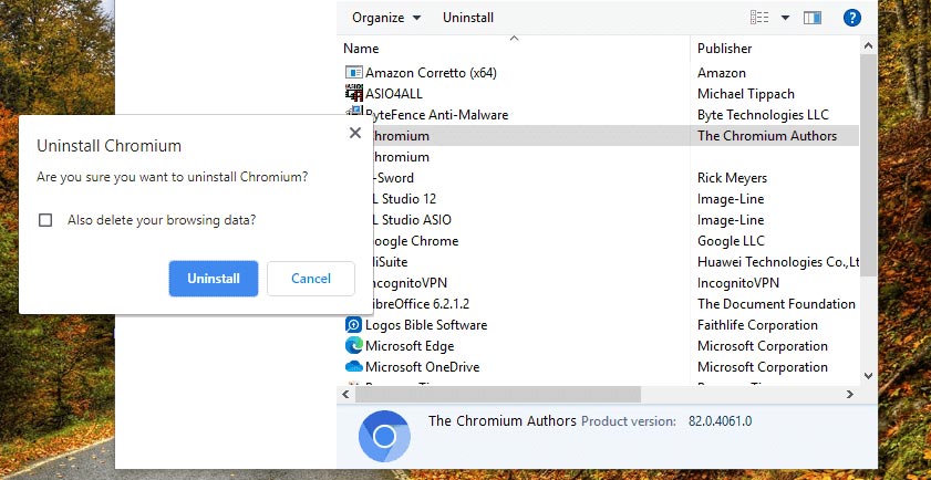 uninstall edge chromium