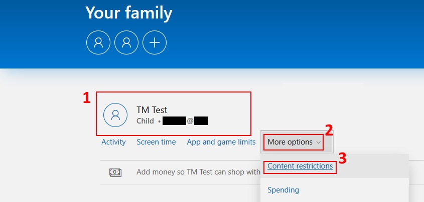 Microsoft parental options