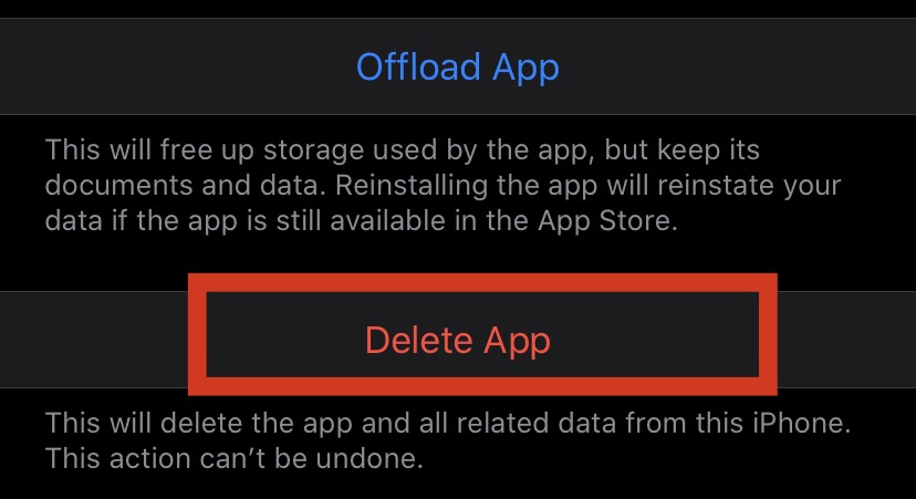 uninstall apps on iPhone