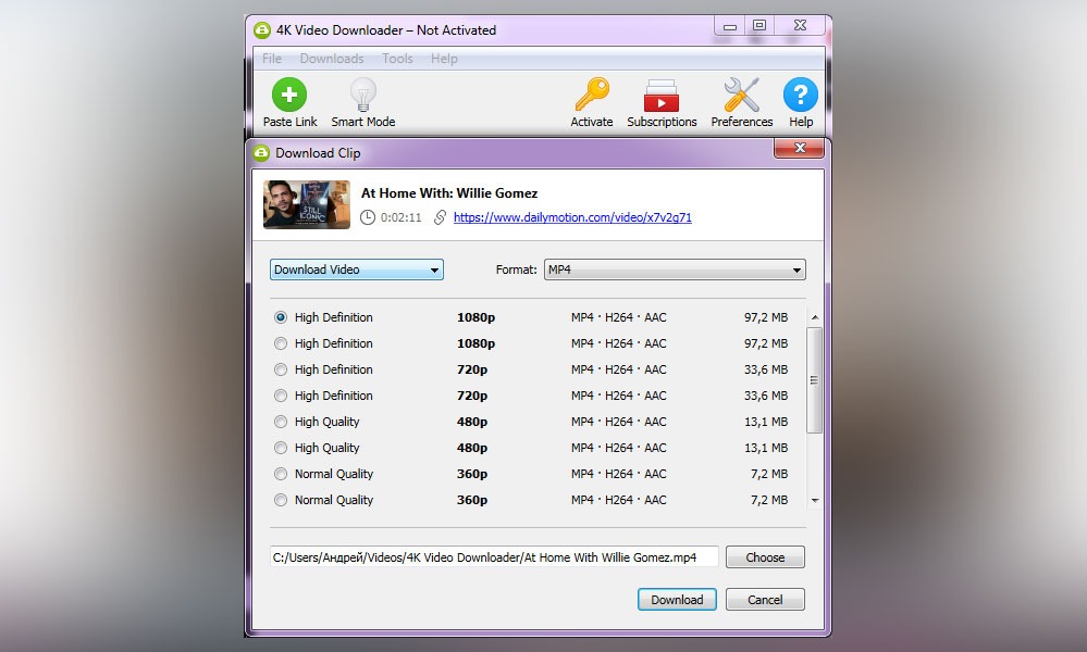 how to download dailymotion video with 4k video downloader