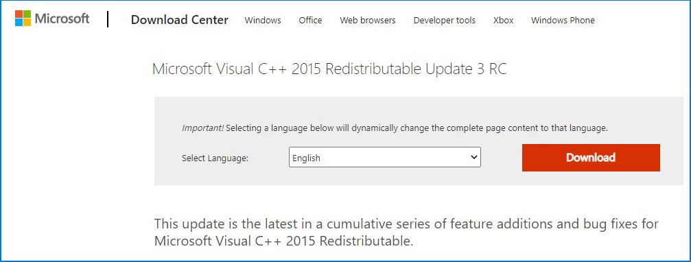 Download Visual C++ 2015