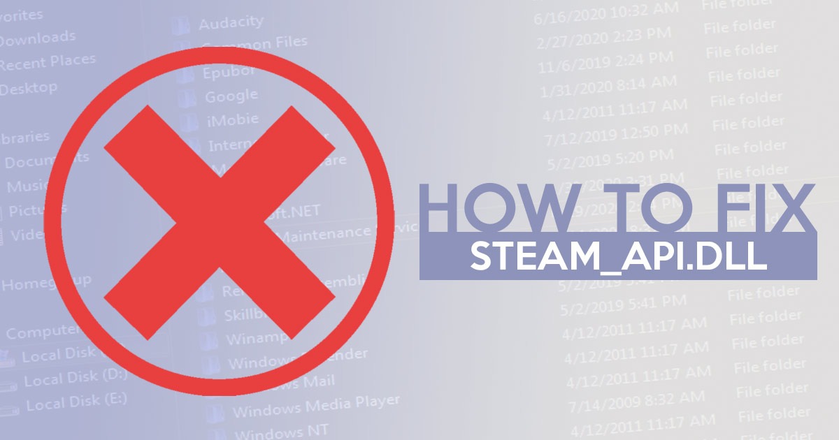 Steam_api.dll errors and how to fix it
